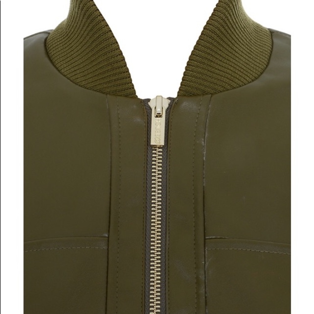 NEW House Of CB Olive Vegan Leather Jacket - Picture 6 of 8